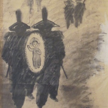 Carpi Aldo - GESU' BAMBINO E LA LEGGE - carboncino su carta