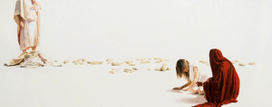 L_adultera (Rivestitevi del Signore)_2017_olio su tela_200x500